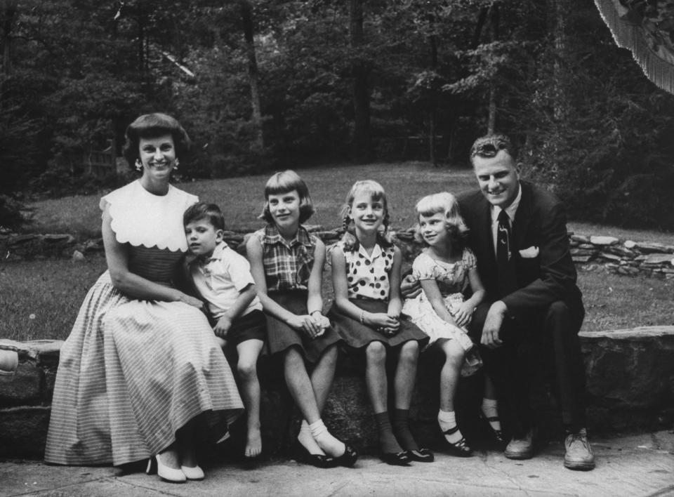 Graham with his four children and wife at his home in North Carolina.