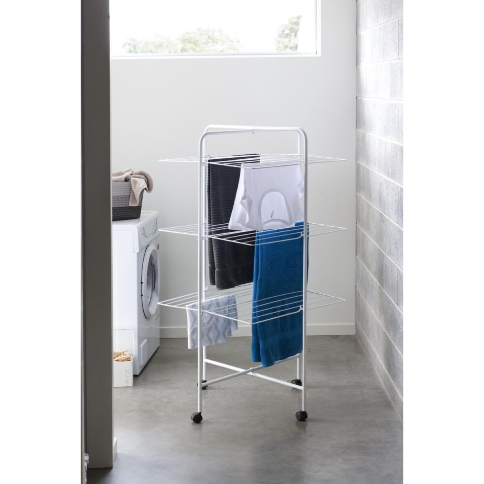 Kmart 3 Tier Mobile Clothes Airer, $29. Photo: Kmart.