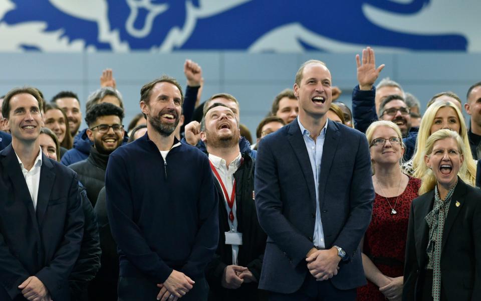 The Prince of Wales with England manager Gareth Southgate during a visit to St. George's Park in Burton upon Trent to mark its 10th anniversary as the home of English football - Rui Viera/PA