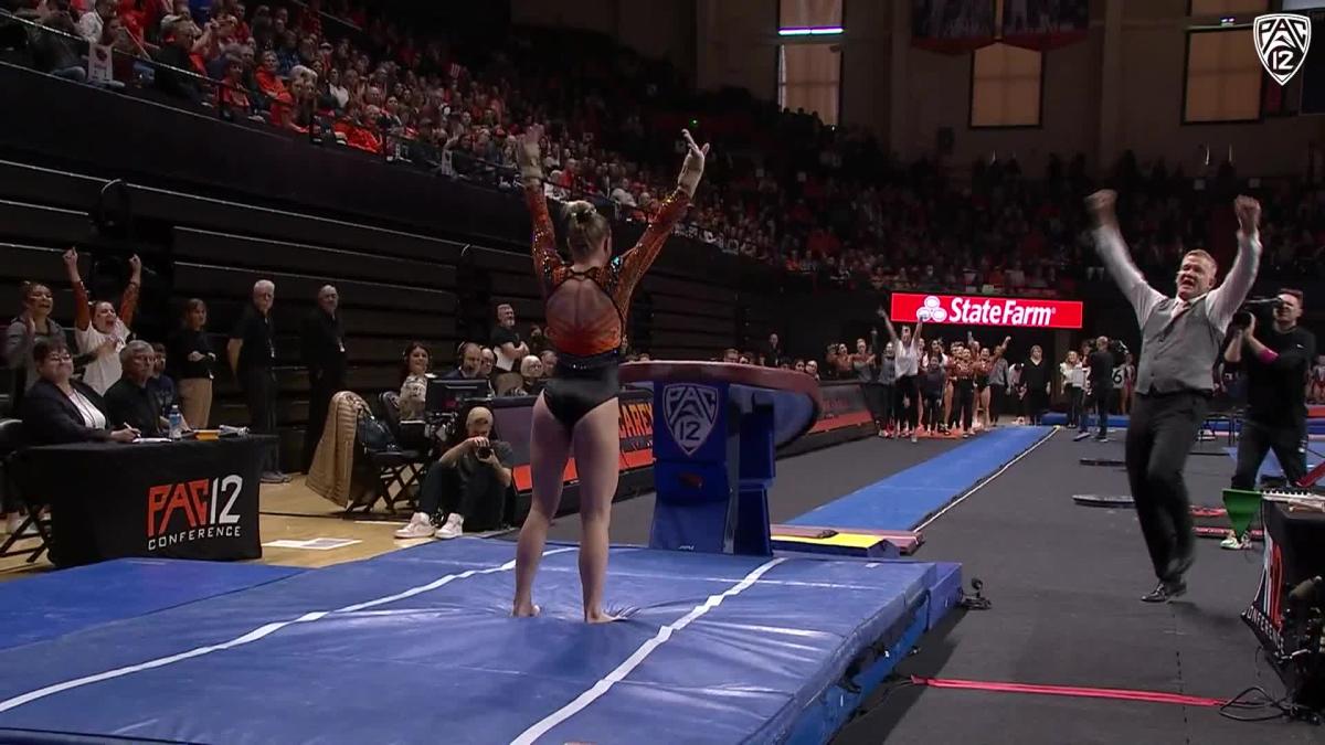 Oregon State’s Jade Carey scores 10s on vault, floor to win allaround