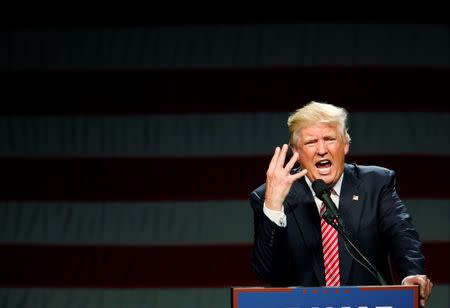 Republican presidential candidate Donald Trump speaks at a campaign rally in Greensboro, North Carolina on June 14, 2016. REUTERS/Jonathan Drake