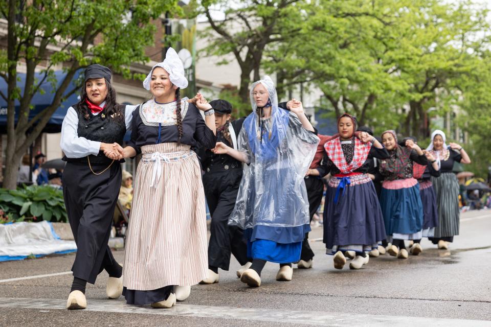 Tulip Time's first all-Mexican Dutch Dance team performs Thursday, May 9, prior to the Kinderparade on Eighth Street.