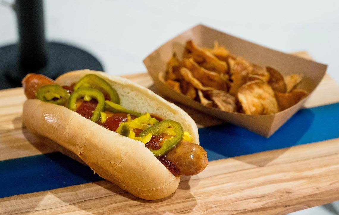 In addition to a handful of its own specialty sausages, Local Pig will be serving the official stadium hot dog at CPKC Stadium. Nick Wagner/nwagner@kcstar.com