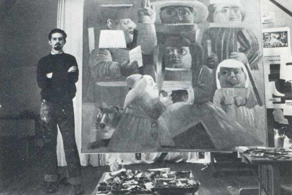 Fernando Botero y La Camara degli Sposi en 1958. (Foto: Wikimedia Commons)