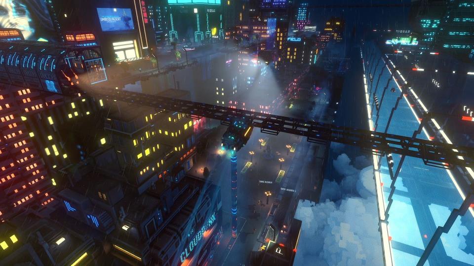 "Cloudpunk" von Ion Lands und Maple Whispering versetzt Adventure-Fans mit Retro-Ambitionen ab dem 15. Oktober in eine "Blade Runner"-ähnliche Sci-Fi-Metropole - skrupellose Konzerne, Androiden und schwebende Autos inklusive. Das mit Point&Click-Elementen angereicherte "Cloudpunk" erscheint für PS4, Xbox One und Switch, die PC-Fassung ist schon seit einiger Zeit verfügbar. (Bild: Ion Lands, Maple Whispering)