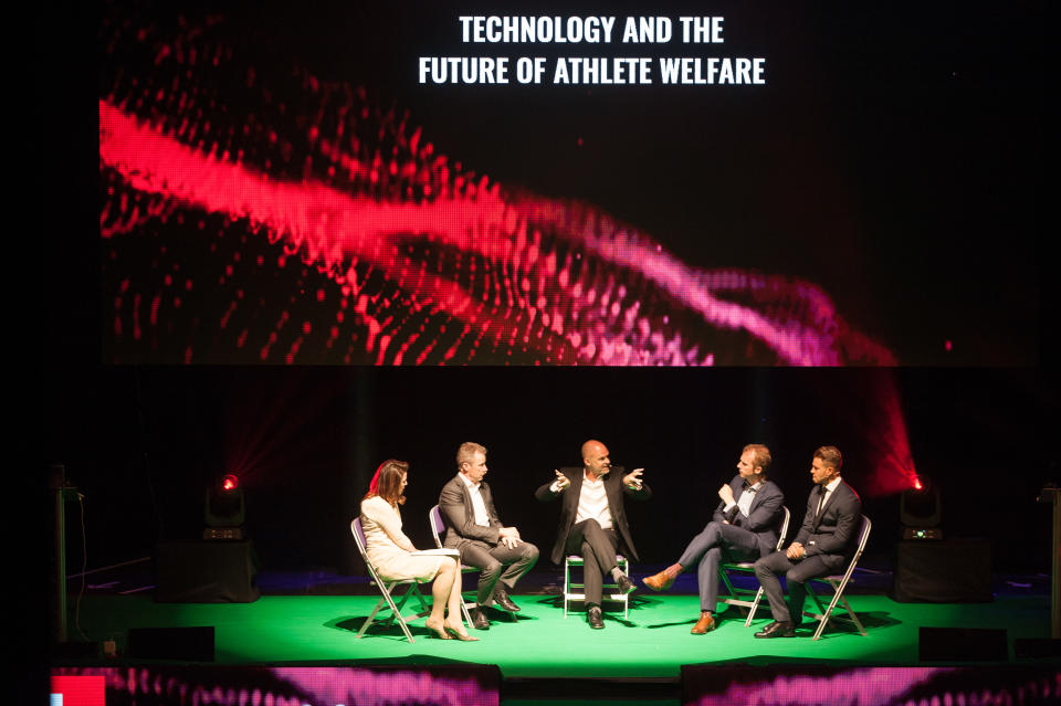 Wayne Barnes took part in a discussion on technology in sport and athlete welfare in Camden (Picture: Hannah Kent Photography)