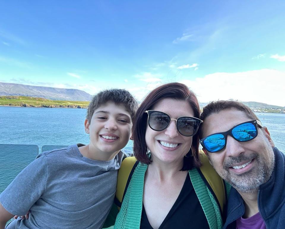 Author Amanda Adler on NCL ship in Iceland with husband and son