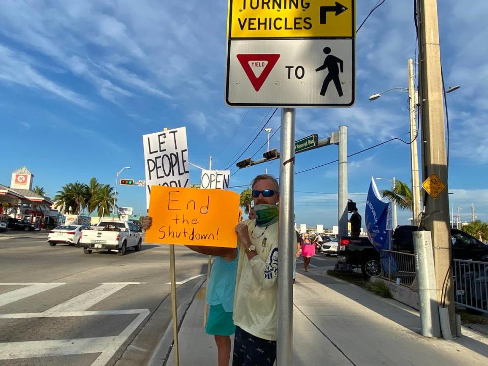 Fishing captain Magnus Nilsson was part of the protest May 12, 2020, in Key West over the county’s checkpoints at the entrances to the Florida Keys that keep out non-residents. Protesters say it’s time for the roadblocks to come down so the economy can get going.