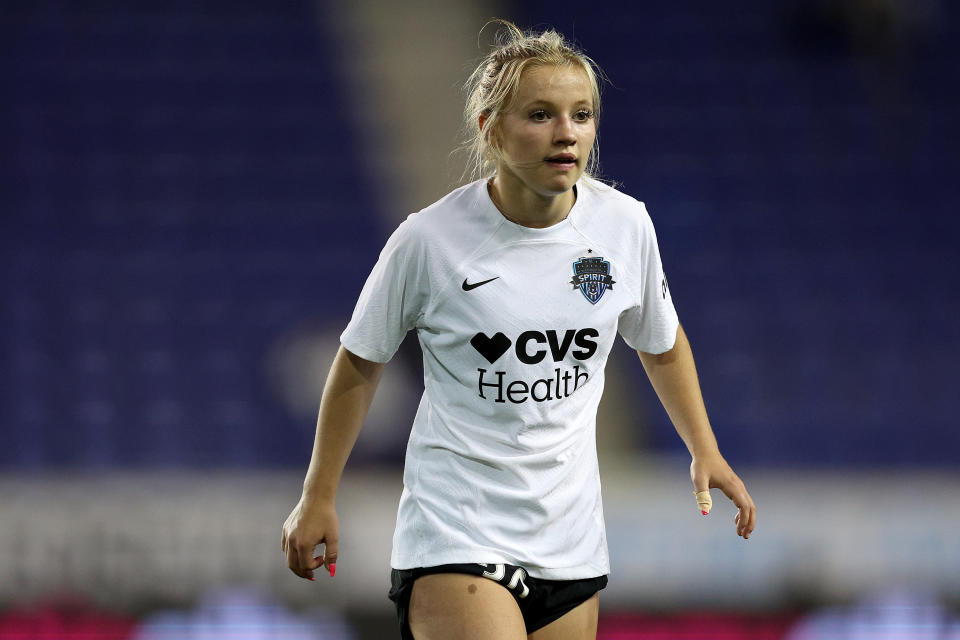 16-year-old Chloe Ricketts scored in the Washington Spirit's 4-2 Challenge Cup win. (Photo by Elsa/Getty Images)