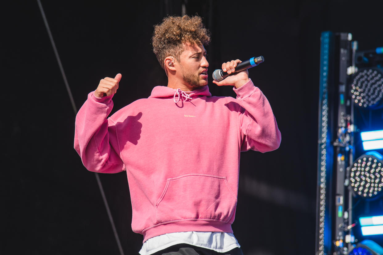 LIVERPOOL, ENGLAND - SEPTEMBER 01:  Myles Stephenson of Rak Su performs on stage during day 3 of Fusion Festival 2019 on September 01, 2019 in Liverpool, England.  (Photo by Joseph Okpako/WireImage)