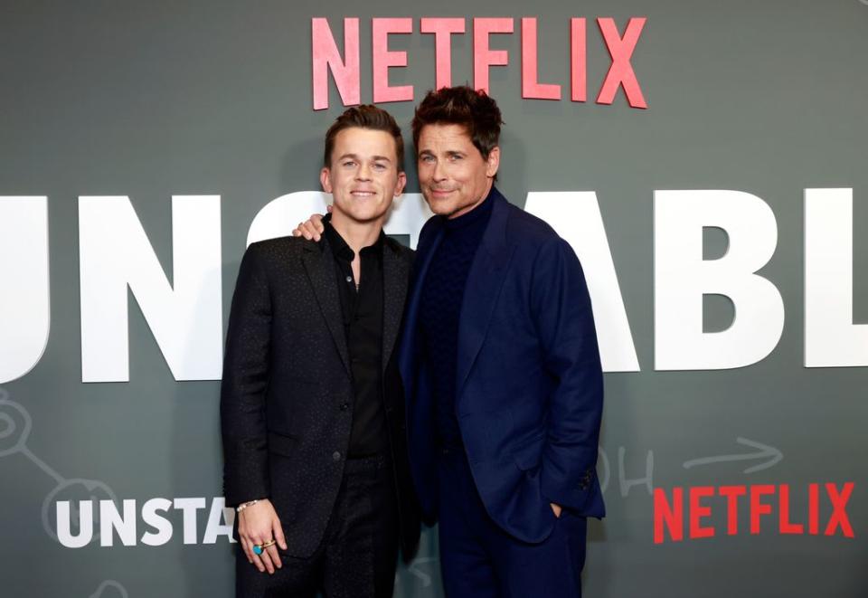John Owen Lowe and Rob Lowe attend the Los Angeles Premiere of Netflix's "Unstable" 