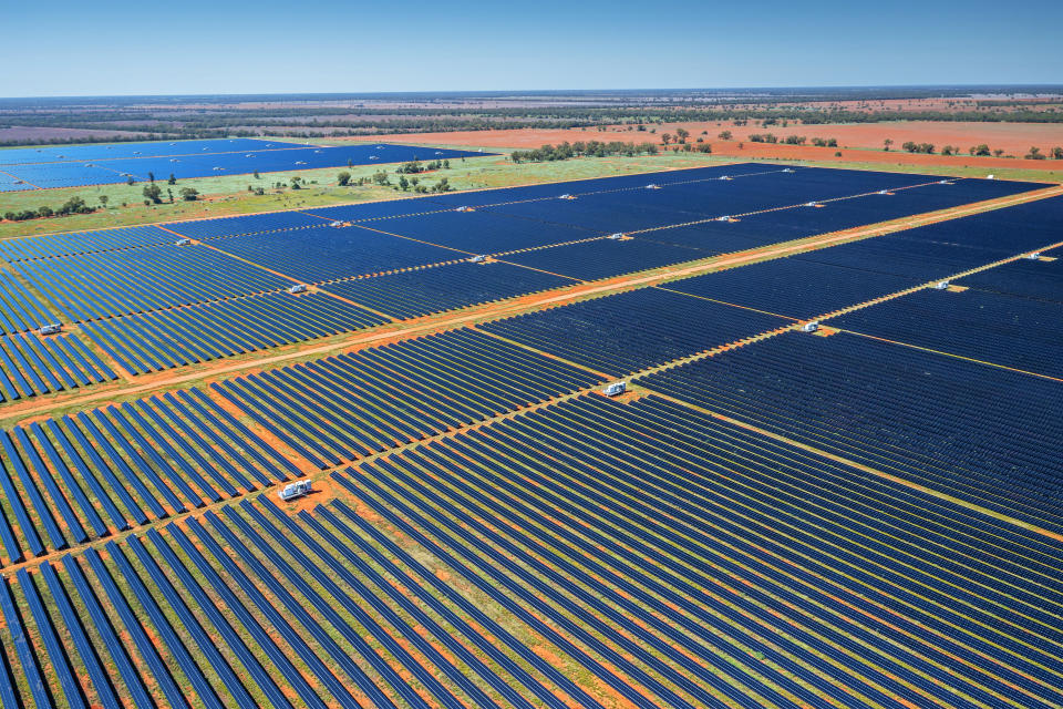 Renewable energy in rural Australia. Nyngan Solar Plant is one of the largest solar farms in Australia