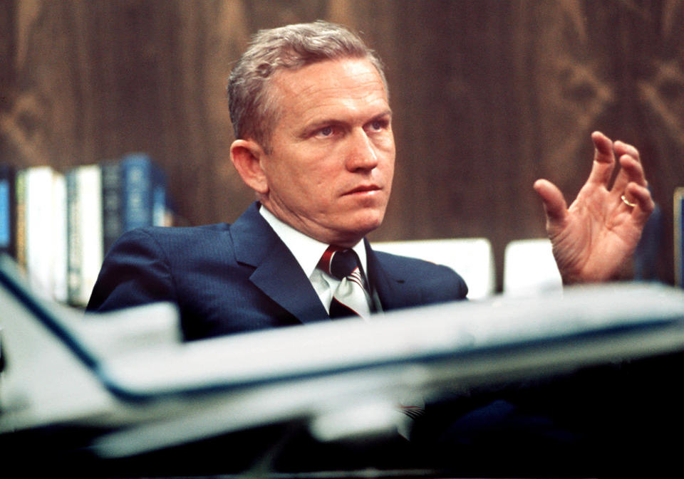 File photo of Frank Borman, former astronaut and chairman of Eastern Airlines.  / Credit: Tim Chapman/ Getty Images