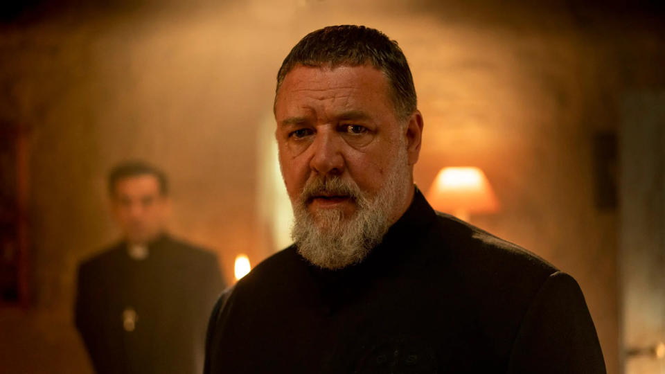 Russell Crowe plays real-life figure Father Gabriele Amorth in horror movie The Pope&#39;s Exorcist. (Screen Gems)