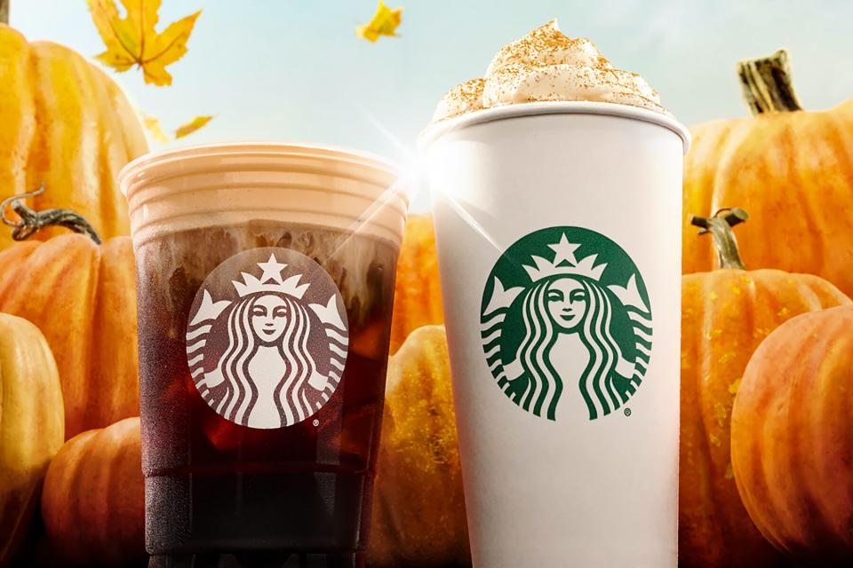 Starbucks Pumpkin Spice Cold Brew and Latte