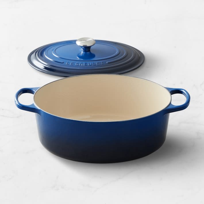 <p><a href="https://go.redirectingat.com?id=74968X1596630&url=https%3A%2F%2Fwww.williams-sonoma.com%2Fproducts%2Fle-creuset-signature-oval-dutch-oven_10&sref=https%3A%2F%2Fwww.harpersbazaar.com%2Ffashion%2Ftrends%2Fg40911125%2Fbest-anniversary-gifts%2F" rel="nofollow noopener" target="_blank" data-ylk="slk:Shop Now;elm:context_link;itc:0;sec:content-canvas" class="link ">Shop Now</a></p><p>Signature Enameled Cast Iron Oval Dutch Oven</p><p>williams-sonoma.com</p><p>$460.00</p>