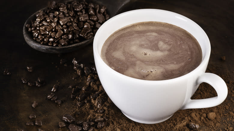 chocolate mocha latte in mug