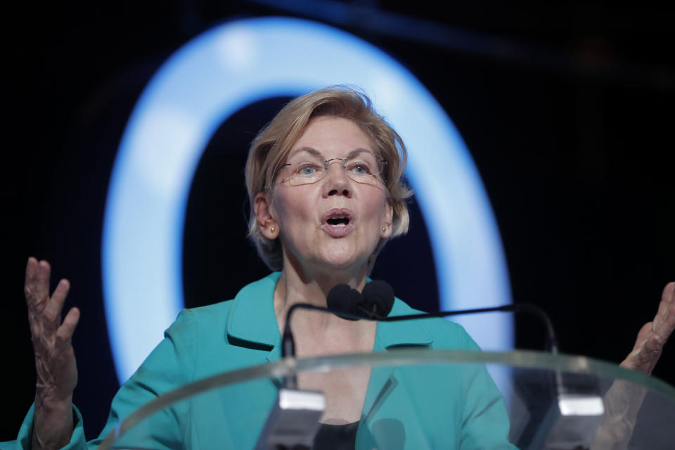 Democratic presidential candidate Sen. Elizabeth Warren (D-Mass.) speaks at the 25th Essence Festival in New Orleans, July 6, 2019. (Photo: ASSOCIATED PRESS)