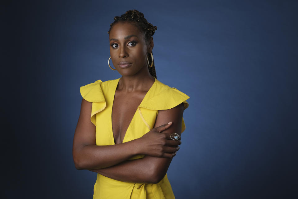 FILE - This July 24, 2019 file photo shows Issa Rae, an executive producer of the HBO comedy series "A Black Lady Sketch Show," during the 2019 Television Critics Association Summer Press Tour in Beverly Hills, Calif. Rae is looking to find up-and-coming fashion, film, music and visual art creatives from underrepresented communities. She’s teaming up with LIFEWTR, PepsiCo’s bottled water product line and its “Life Unseen” campaign. (Photo by Chris Pizzello/Invision/AP, File)