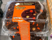 <p>Aldi went ahead and put Reese's Pieces in chocolate peanut butter cookies so now we don't need a bag of candy on one side of the couch and a box of cookies on the other. It's the best of both worlds, two sweet treats in one to make snacking oh, so easy! With so many <a href="https://www.instagram.com/aldi.mademedoit/" rel="nofollow noopener" target="_blank" data-ylk="slk:fans;elm:context_link;itc:0;sec:content-canvas" class="link ">fans</a> of Reese's among us, this dessert was an instant supermarket sensation.</p>
