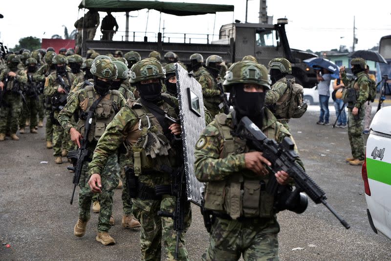 Ecuador security forces hold an inspection at Zonal 8 prison, in Guayaquil