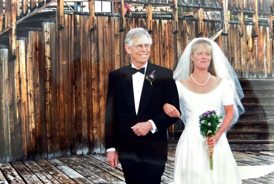 The author and her father on her wedding day.