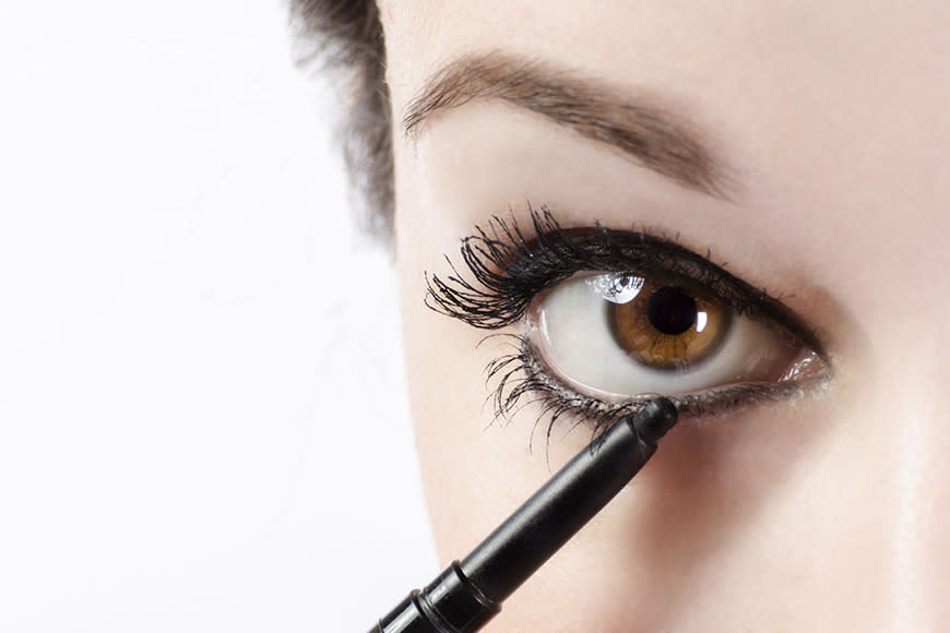 Lining just the bottom lashline will instantly make eyes appear tired, warns Bobbi. "If you want to use liner, either only line the top all the way across, or both top and bottom."