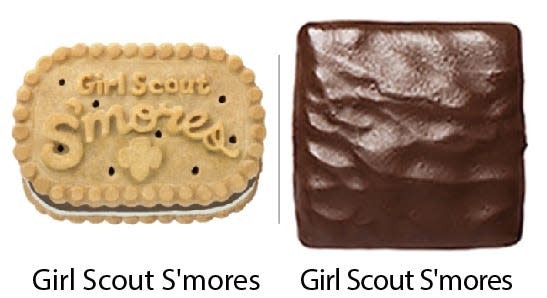 Girl Scout Cookie comparisons: Girl Scout S'mores vs. Girl Scout S'mores. Girl Scouts of the USA/Enrique Rodriguez composite