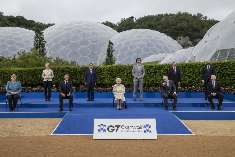 The Queen with G7 leaders in Cornwall (Jack Hill/The Times/PA) (PA Archive)