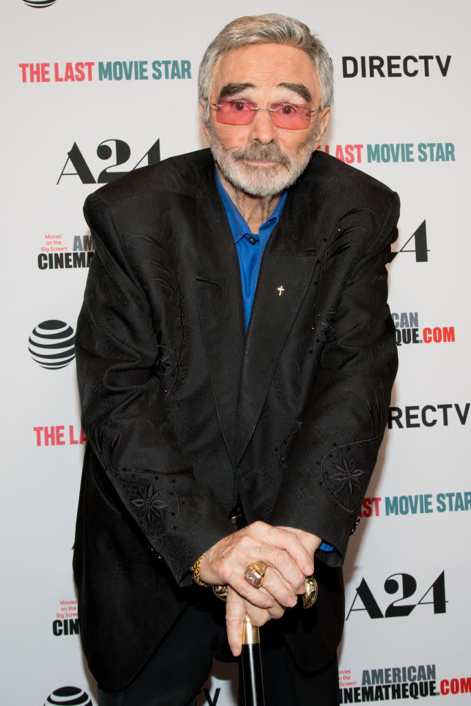 Burt Reynolds arrives at the premiere of <em>The Last Movie Star</em> on March 22, 2018, in Hollywood. (Photo: Gabriel Olsen/FilmMagic)