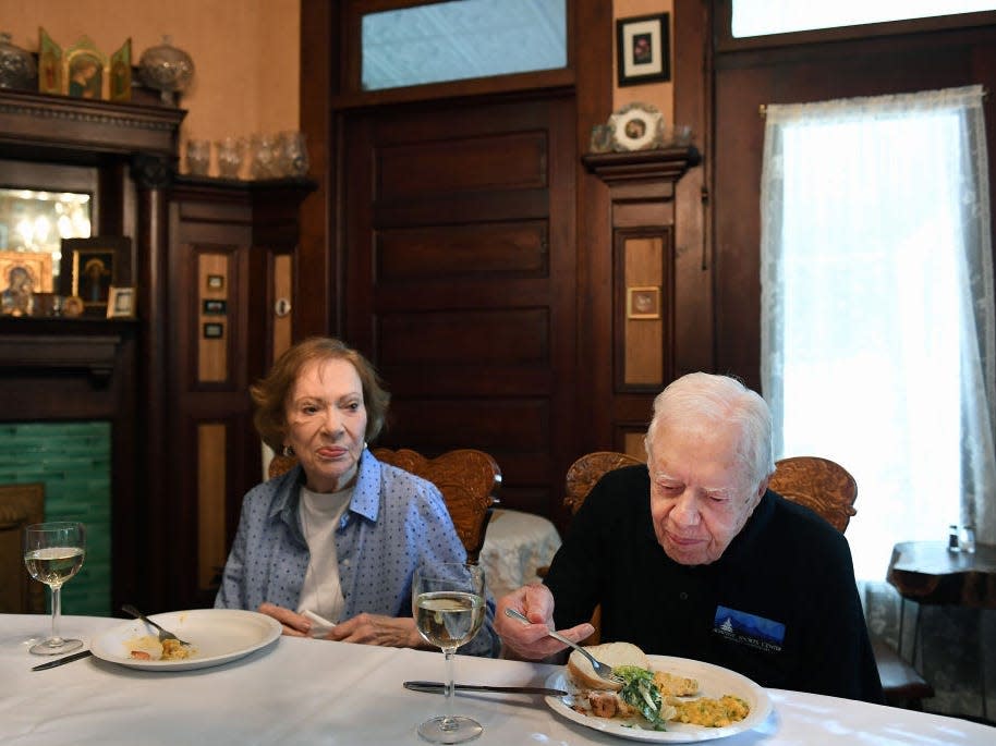 Jimmy and Rosalynn Carter at home in Plains, Georgia