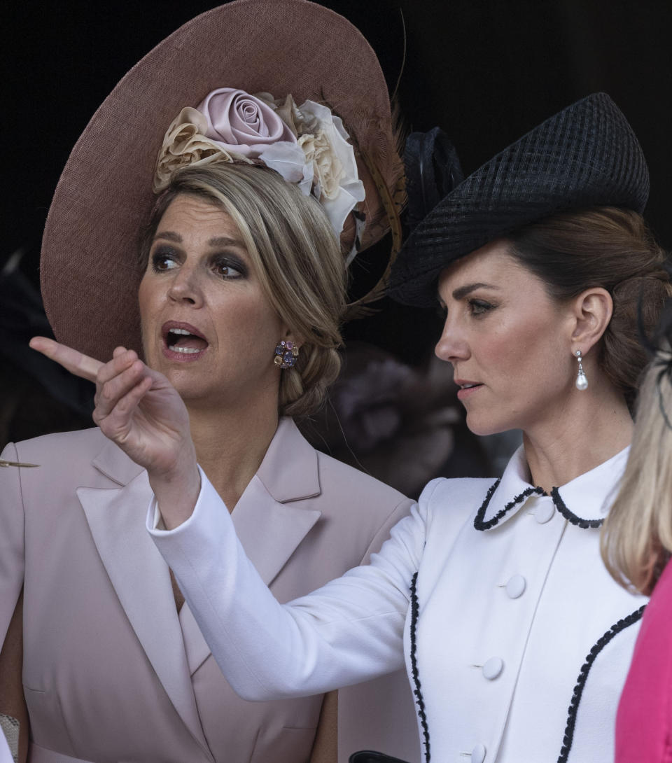 Photo by: KGC-178/STAR MAX/IPx 2019 6/17/19 Honored guests King Willem-Alexander and Queen Maxima of the Netherlands and King Felipe and Queen Letizia of Spain join the British Royal Family at the service and ceremony for The Most Noble Order of the Garter held at St. George's Chapel, Windsor Castle on June 17th 2019. Members of The British Royal Family in attendance included: Her Majesty Queen Elizabeth II, Prince William The Duke of Cambridge, Catherine The Duchess of Cambridge, Charles The Prince of Wales, Camilla The Duchess of Cornwall, Prince Edward The Earl of Wessex, Sophie The Countess of Wessex and Anne The Princess Royal. (Windsor, Berkshire, England, UK)