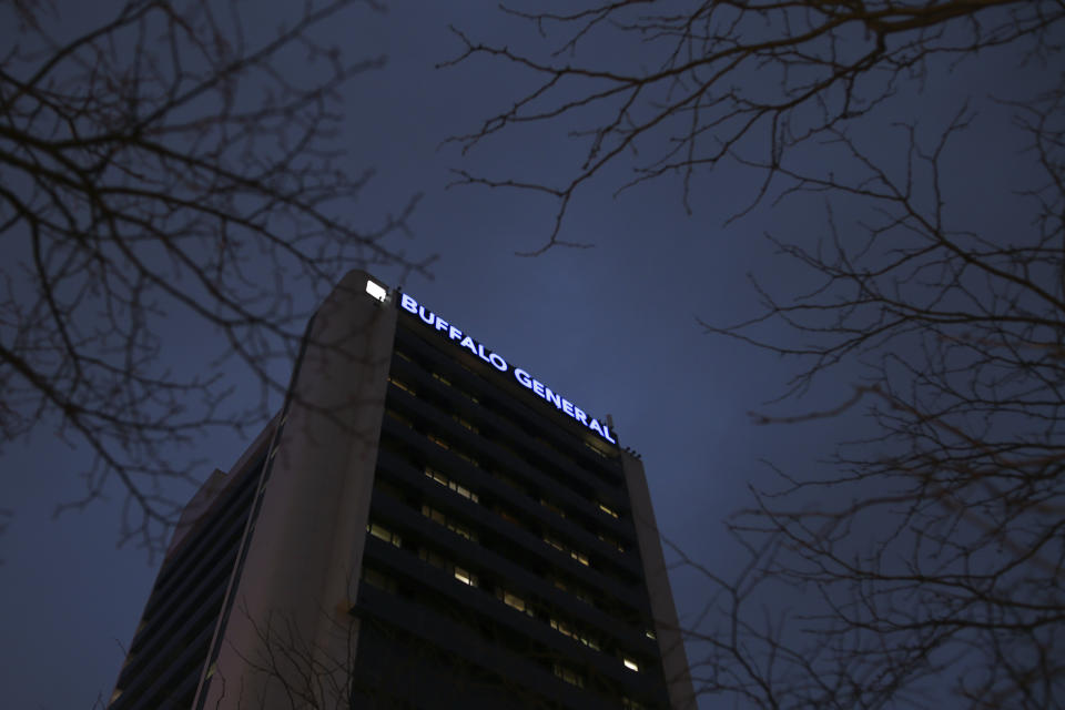 Buffalo General Medical Center is viewed Monday, Jan. 9, 2023, in Buffalo, N.Y. Buffalo Bills safety Damar Hamlin was discharged from the University of Cincinnati Medical Center, Monday and flown to Buffalo, where he will continue his recovery at Buffalo General Medical Center/Gates Vascular Institute after going into cardiac arrest and having to be resuscitated on the field during a game in Cincinnati. (AP Photo/Joshua Bessex)