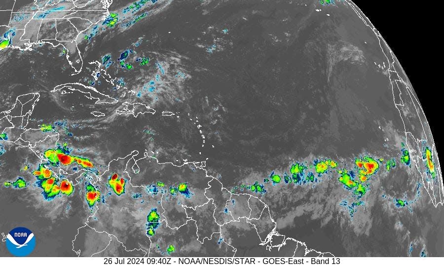 Tropical conditions 6 a.m. July 26, 2024.