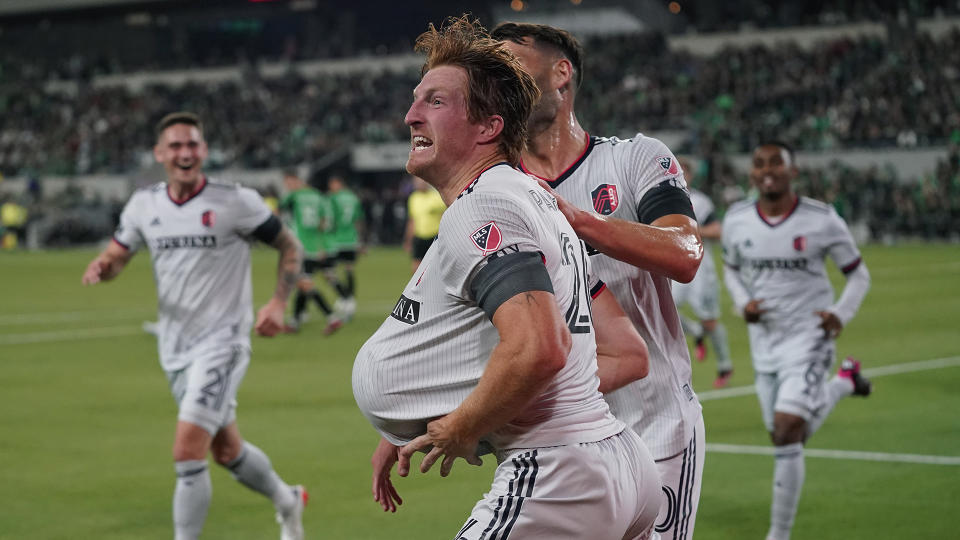 St Louis City FC brought the fireworks in their MLS debut. (AP Photo/Eric Gay)