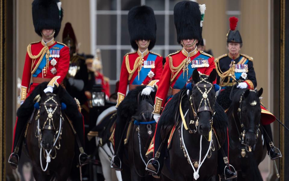 King Charles on horseback with family - Eddie Mulholland for The Telegraph