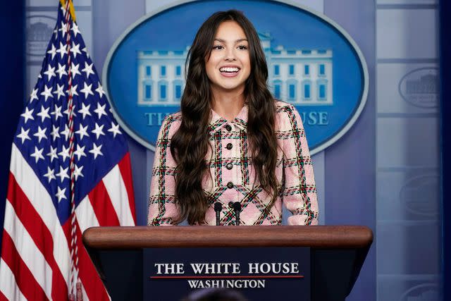 Susan Walsh/AP/Shutterstock Olivia Rodrigo at the White House on Wednesday