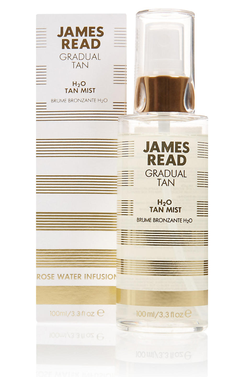 <p>If your natural complexion is appearing ashy, an easy way to faux your glow is with a subtle gradual tanner. The hydrating H20 Tan Mist from James Read works on all skin tones to grant the most natural looking facial tan. Application is foolproof; spritz the clear formula below or above make-up and wait for a few hours for your glow to show. </p><p> £20, <a rel="nofollow noopener" href="https://www.amazon.co.uk/James-Read-H2O-Tan-Mist/dp/B01GRAK7F4" target="_blank" data-ylk="slk:Buy now;elm:context_link;itc:0;sec:content-canvas" class="link ">Buy now</a></p>