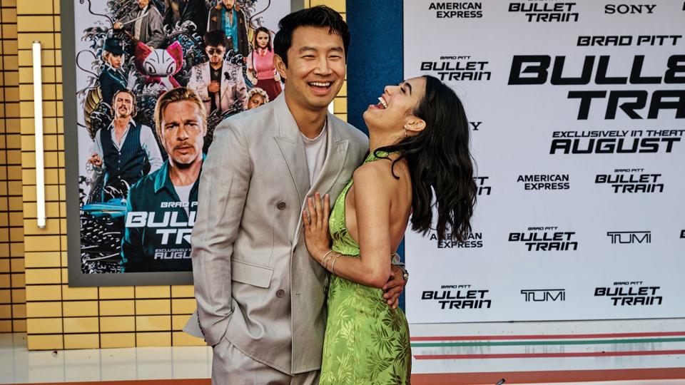 Simu Liu and Jade Bender 'Bullet Train' film premiere, Los Angeles, California, USA - 01 Aug 2022