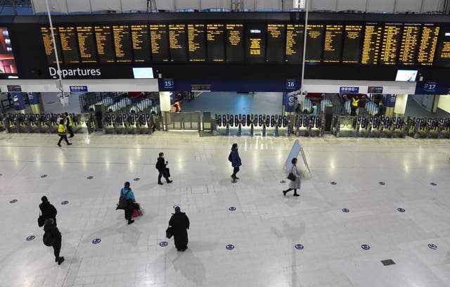 A near-empty Waterloo station