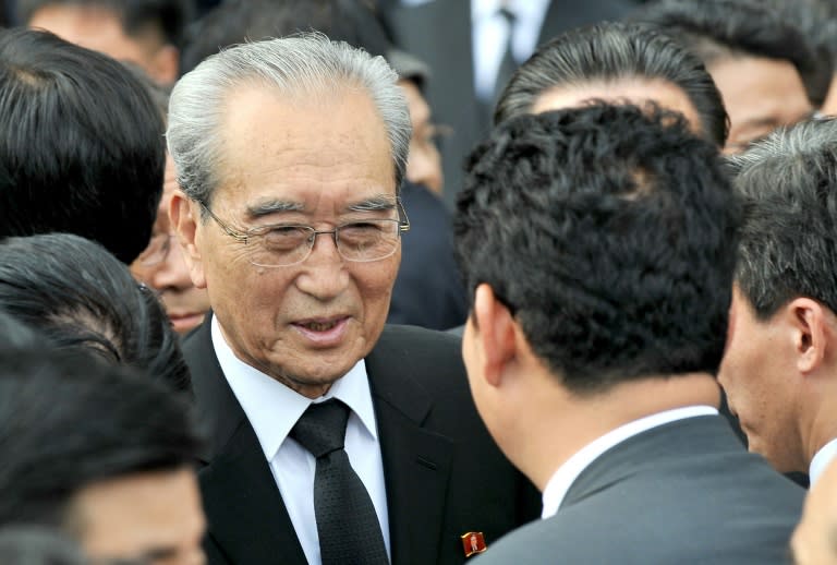 Kim Ki Nam, chef de la propagande de Corée du Nord, aux funérailles de l'ex-président sud-coréen Kim Dae-jung, le 21 août 2009 à Séoul (JUNG YEON-JE)