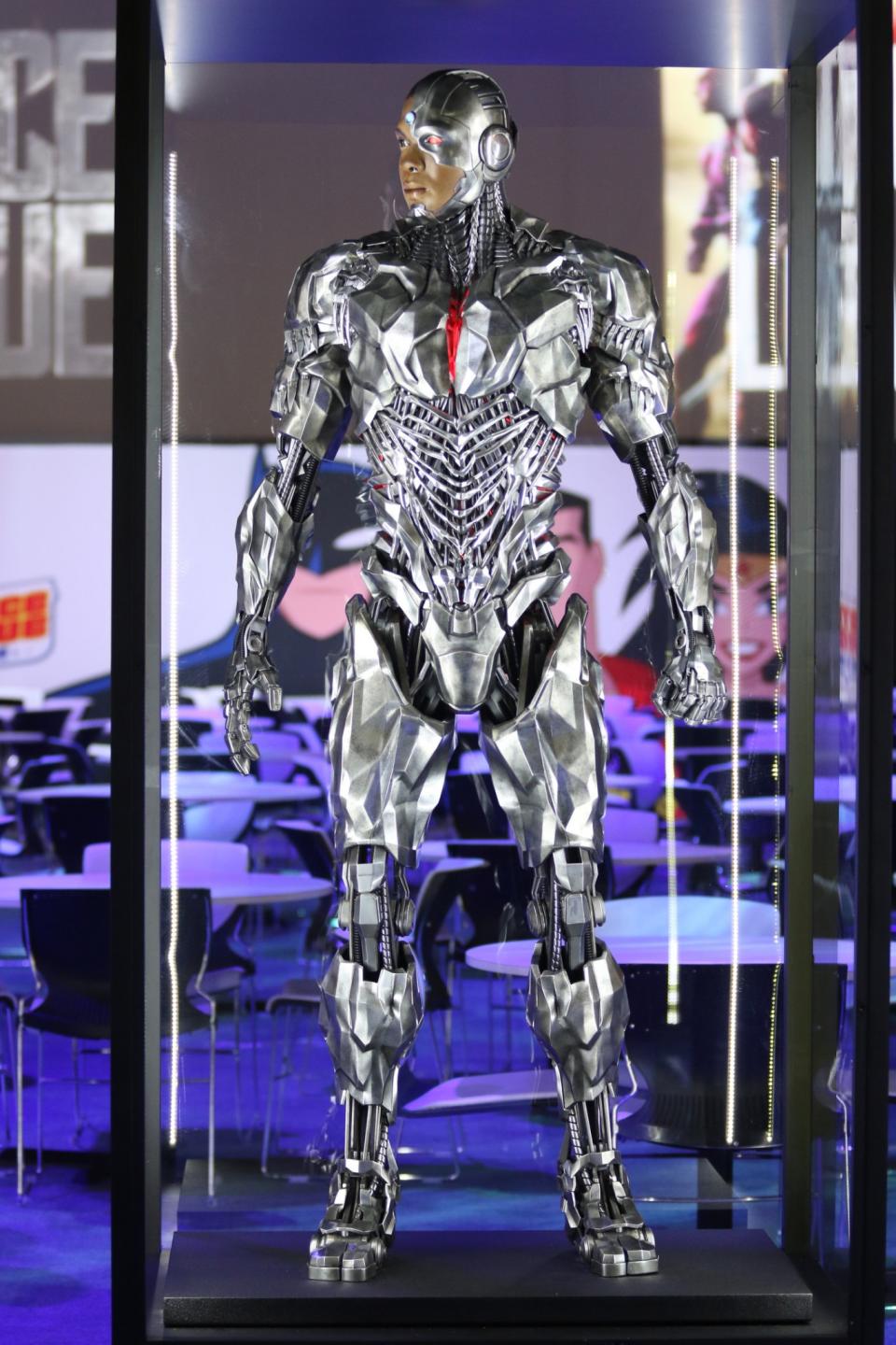 <p>Ray Fisher plays the young hero who is more machine than man in a suit that seems to take cues from the Terminator and C-3PO. (Credit: Warner Bros.) </p>