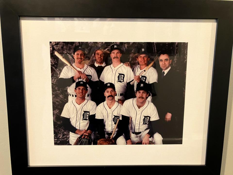 A photo of attorney S. Gary Spicer, and Ernie Harwell and Tiger legends also adorn the walls of his Grosse Pointe office.
