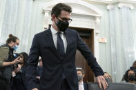 Adam Mosseri, the head of Instagram, arrives to testify before the Senate Commerce, Science, and Transportation Subcommittee on Consumer Protection, Product Safety, and Data Security hearing on Capitol Hill in Washington Wednesday Dec. 8, 2021. (AP Photo/Jose Luis Magana)