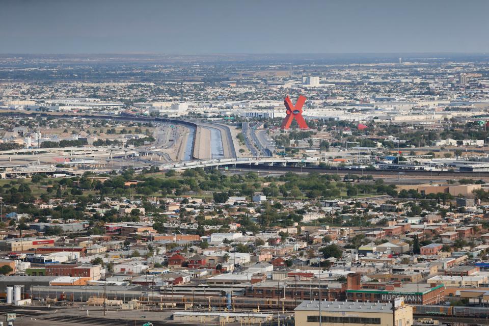 From a lookout point on the Franklin Mountains in El Paso, Texas, visitors can view the borderline separating the city from Ciudad Juarez, Mexico. The two cities are the largest binational community on the U.S.-Mexico border.