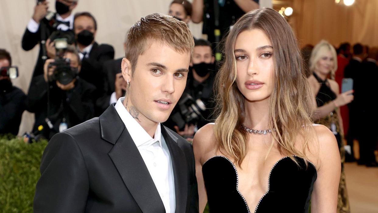 Justin Bieber and Hailey Bieber attend The 2021 Met Gala