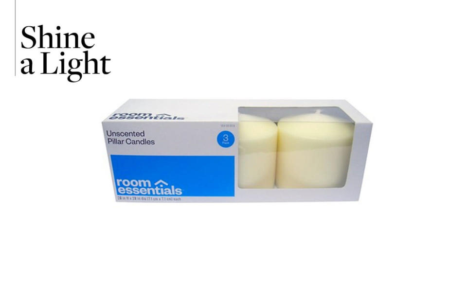 Target Room Essentials Pillar Candles in Ivory; $6.29 for a Set of 3