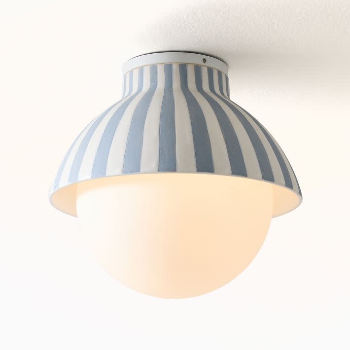 <p><a href="https://go.redirectingat.com?id=74968X1596630&url=https%3A%2F%2Fwww.westelm.com%2Fproducts%2Fwest-elm-x-pbk-striped-ceramic-flushmount-d18335&sref=https%3A%2F%2Fwww.veranda.com%2Fdecorating-ideas%2Fadvice-from-designers%2Fa61710878%2Fkitchen-ideas-designers-are-over%2F" rel="nofollow noopener" target="_blank" data-ylk="slk:Shop Now;elm:context_link;itc:0;sec:content-canvas" class="link rapid-noclick-resp">Shop Now</a></p><p>West Elm x PBK Striped Ceramic Flushmount</p><p>westelm.com</p><p>$249.00</p>