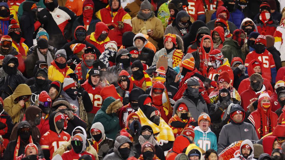 A general view of fans during the Chiefs vs. Dolphins playoff game. - Jamie Squire/Getty Images
