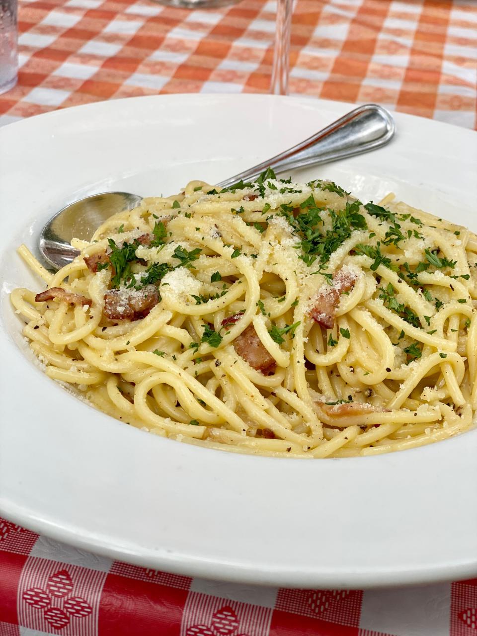 Spaghetti  Carbonara at Cocozza in downtown Memphis.